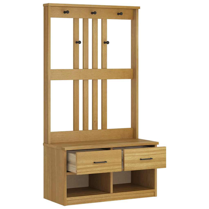 vidaXL Albero da Ingresso SANDNES 87x40x159,5 cm in Legno di Pino