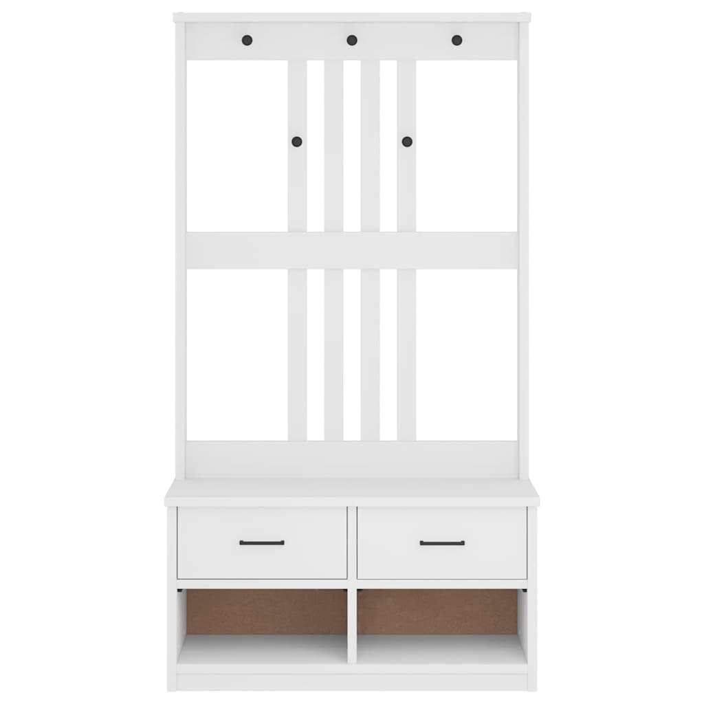 vidaXL Albero da Ingresso SANDNES Bianco 87x40x159,5 cm Legno di Pino