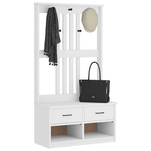 vidaXL Albero da Ingresso SANDNES Bianco 87x40x159,5 cm Legno di Pino