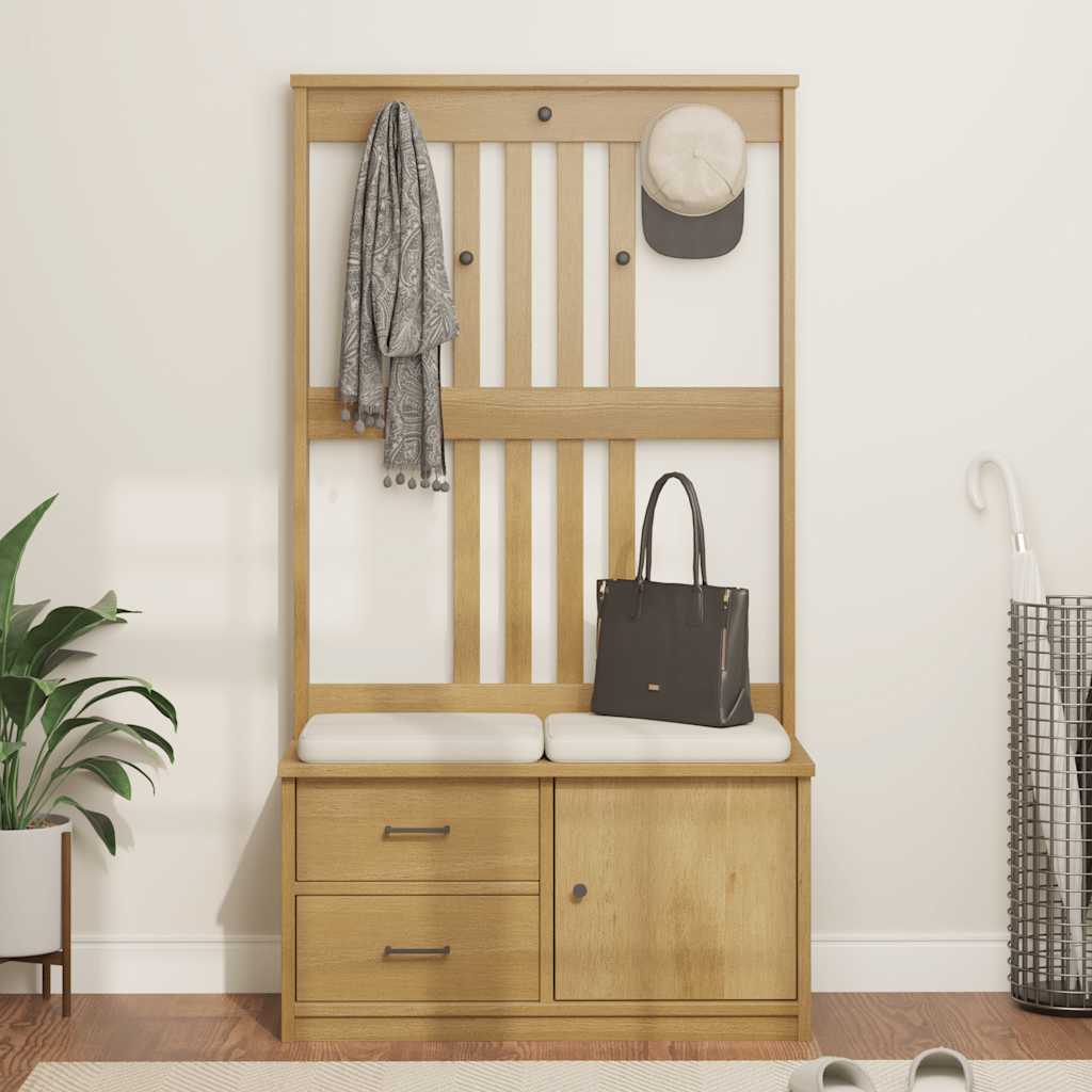 Albero da Ingresso SANDNES 87x40x159,5 cm in Legno di Pino 4010494