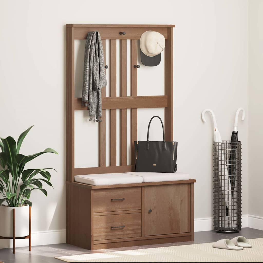 Albero da Ingresso SANDNES 87x40x159,5 cm in Legno di Pino