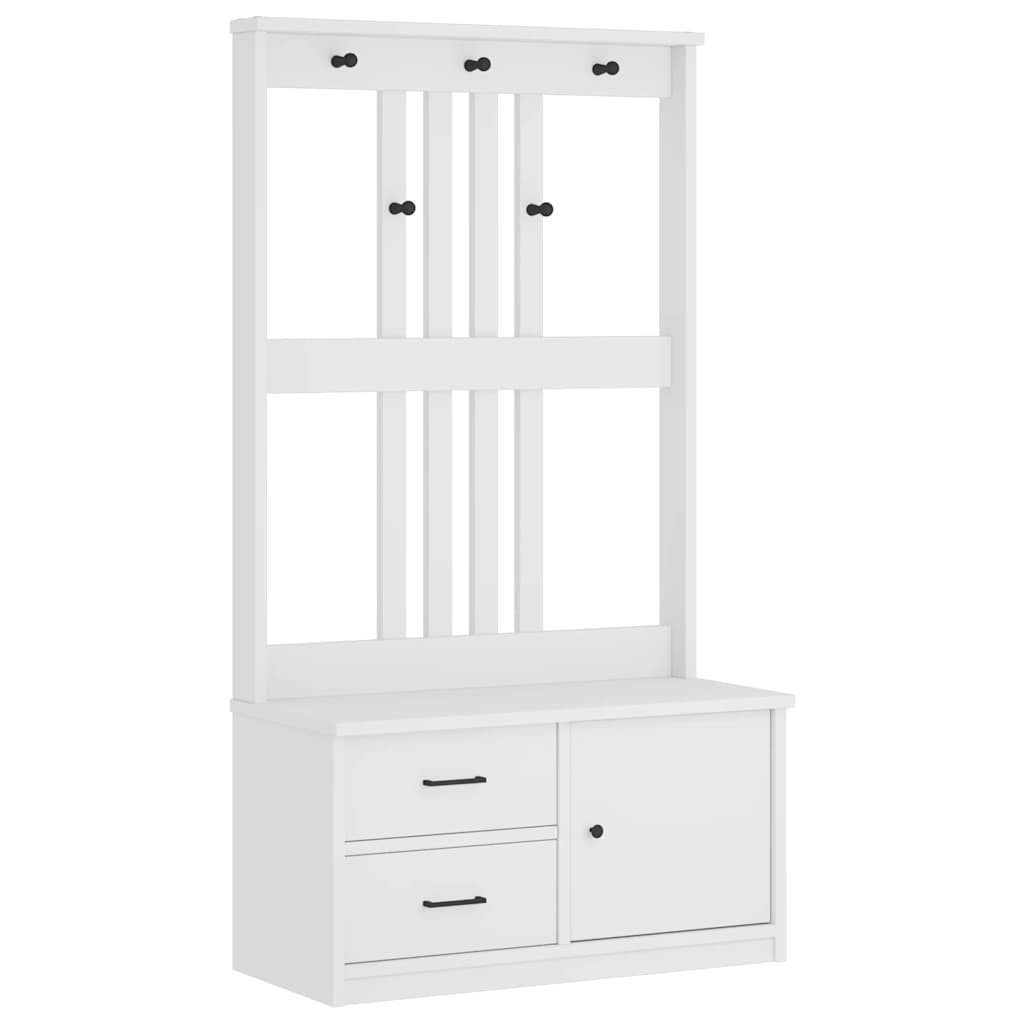 Albero da Ingresso SANDNES Bianco 87x40x159,5 cm Legno di Pino
