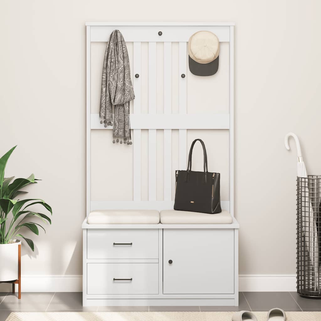 Albero da Ingresso SANDENS Bianco 87x40x159,5 cm Legno di Pino 4010495