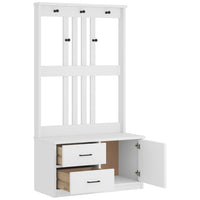 Albero da Ingresso SANDENS Bianco 87x40x159,5 cm Legno di Pino 4010495