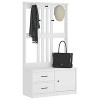 Albero da Ingresso SANDNES Bianco 87x40x159,5 cm Legno di Pino