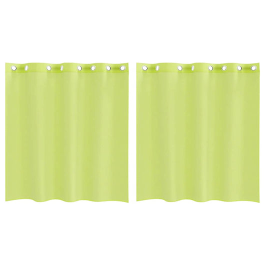 Tende in Voile con Occhielli 2 pz Verde Mela 140x140 cm 4102053
