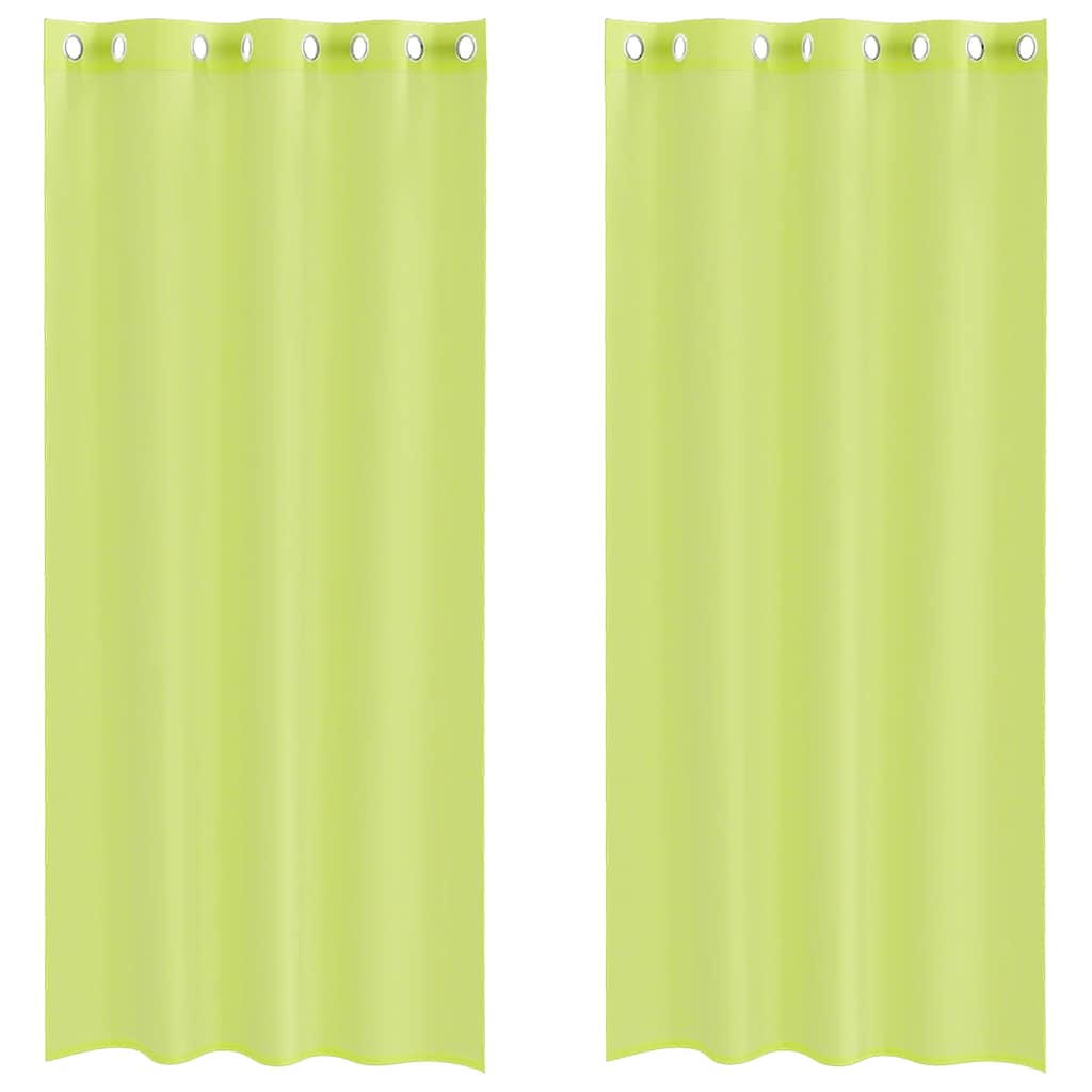 Tende in Voile con Occhielli 2 pz Verde Mela 140x225 cm 4102055