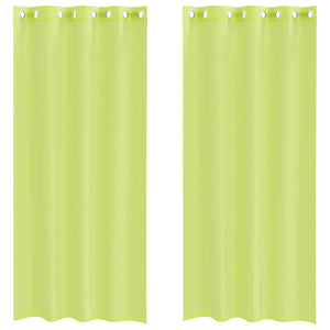 Tende in Voile con Occhielli 2 pz Verde Mela 140x225 cm 4102055