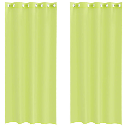 Tende in Voile con Occhielli 2 pz Verde Mela 140x225 cm 4102055