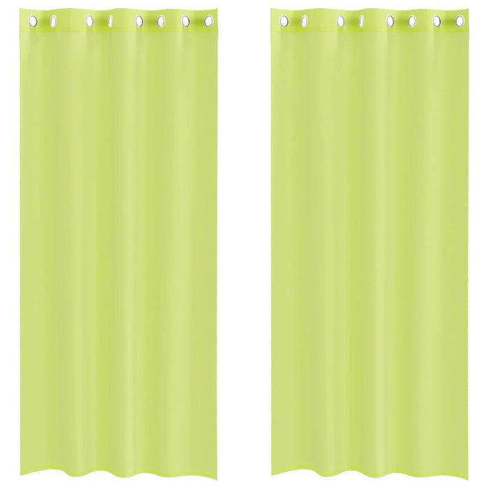 Tende in Voile con Occhielli 2 pz Verde Mela 140x225 cm 4102055