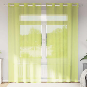 Tende in Voile con Occhielli 2 pz Verde Mela 140x225 cm 4102055