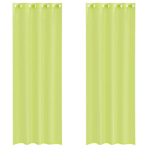 Tende in Voile con Occhielli 2 pz Verde Mela 140x260 cm 4102057