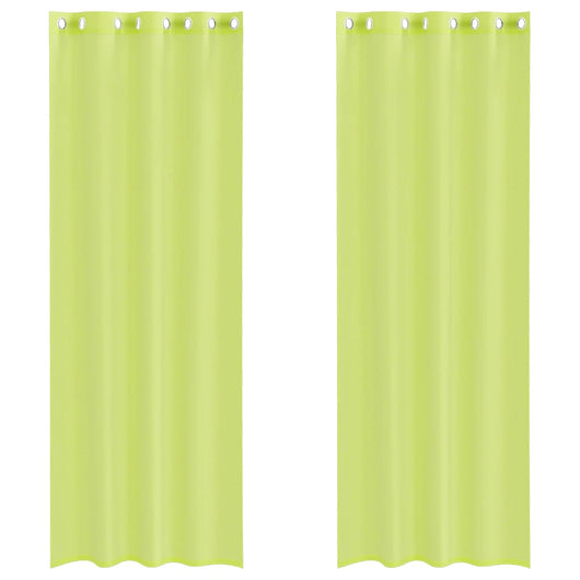 Tende in Voile con Occhielli 2 pz Verde Mela 140x300 cm 4102058