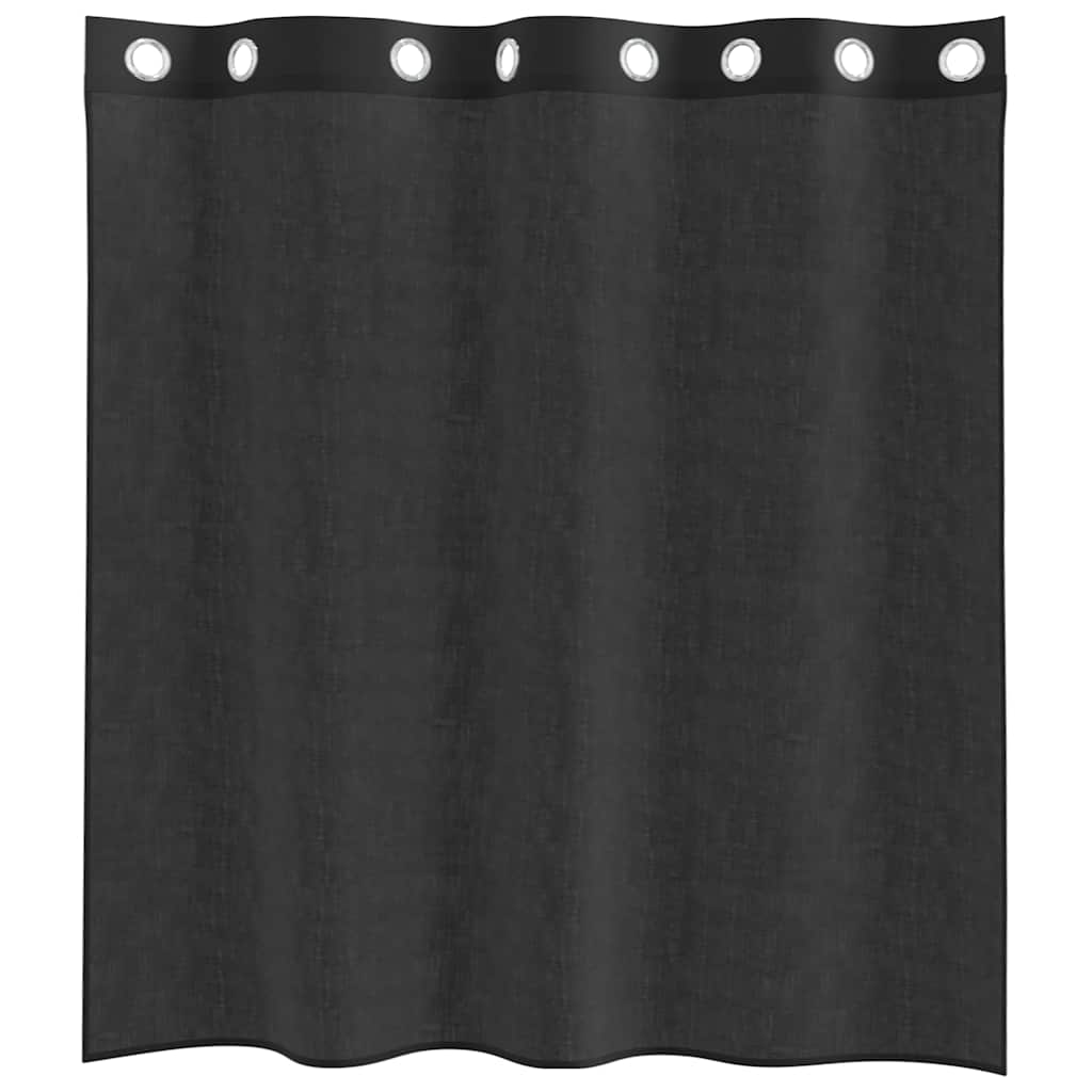 Tende in Voile con Occhielli 2 pz Nero 140x140 cm 4102059