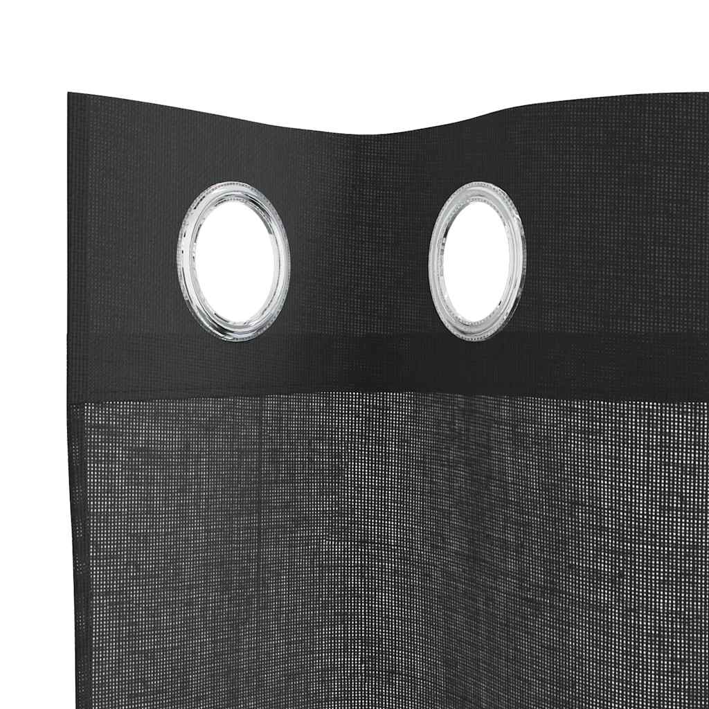Tende in Voile con Occhielli 2 pz Nero 140x140 cm 4102059