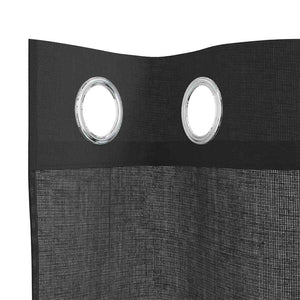 Tende in Voile con Occhielli 2 pz Nero 140x140 cm 4102059