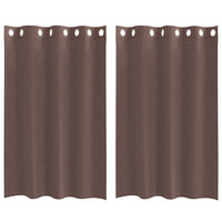 Tende in Voile con Occhielli 2 pz Marrone 140x175 cm 4102066