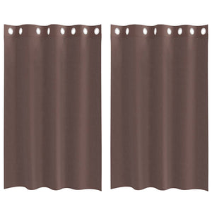 Tende in Voile con Occhielli 2 pz Marrone 140x175 cm 4102066