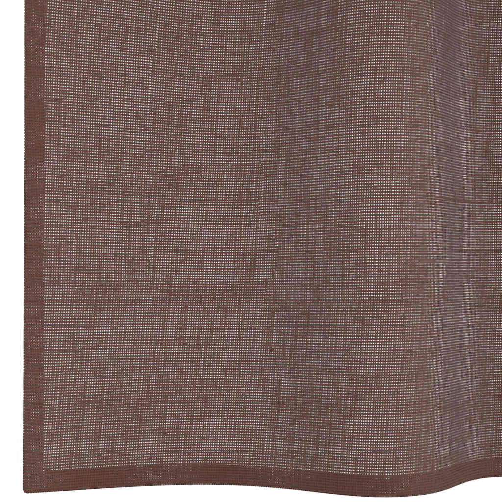 Tende in Voile con Occhielli 2 pz Marrone 140x175 cm 4102066