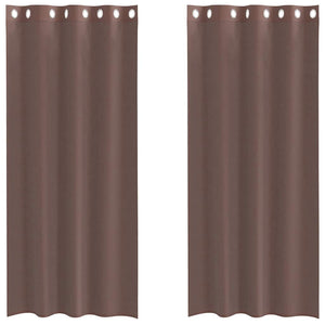 Tende in Voile con Occhielli 2 pz Marrone 140x225 cm 4102067