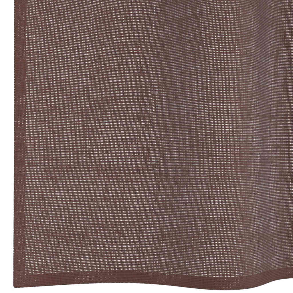 Tende in Voile con Occhielli 2 pz Marrone 140x225 cm 4102067