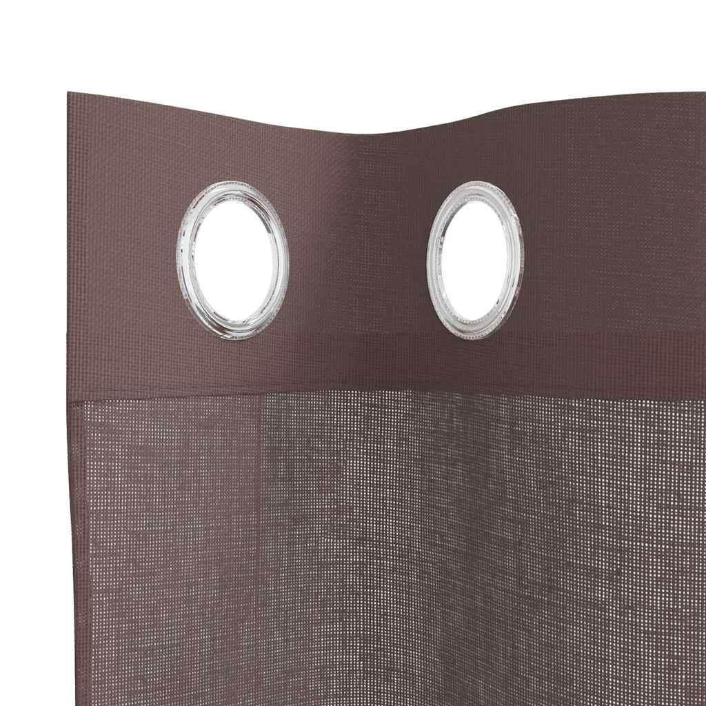 Tende in Voile con Occhielli 2 pz Marrone 140x300 cm 4102070