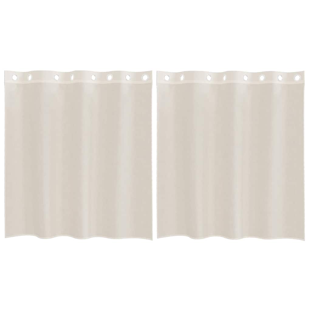 vidaXL Tende in Voile con Occhielli 2 pz Crema 140x140 cm