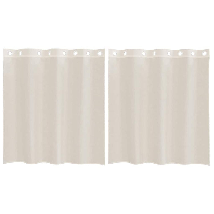 vidaXL Tende in Voile con Occhielli 2 pz Crema 140x140 cm
