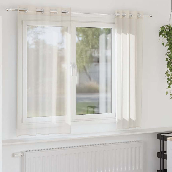 vidaXL Tende in Voile con Occhielli 2 pz Crema 140x140 cm