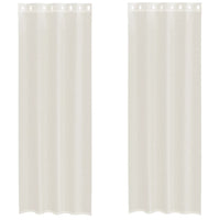 Tende in Voile con Occhielli 2 pz Crema 140x300 cm