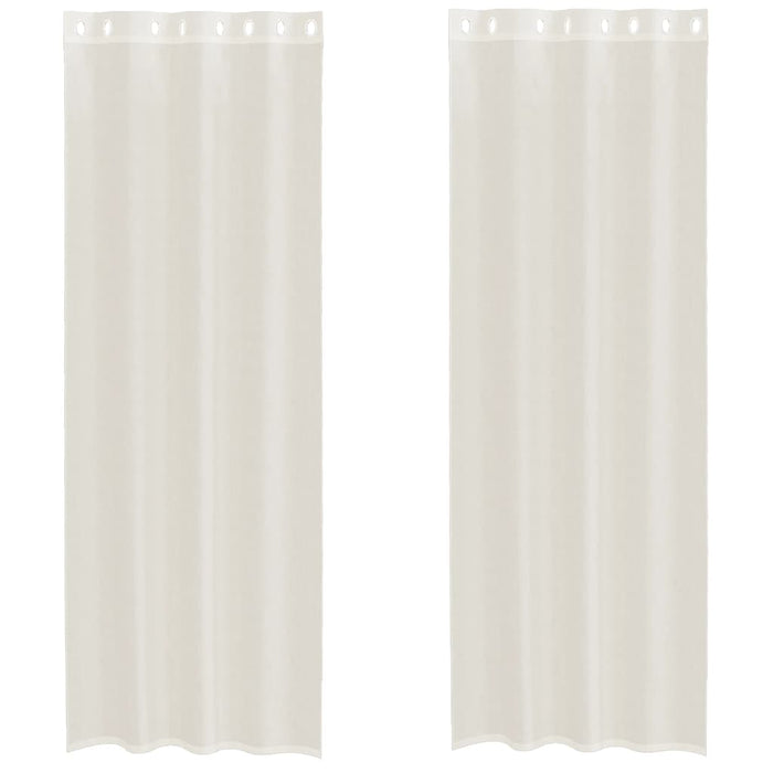 Tende in Voile con Occhielli 2 pz Crema 140x300 cm