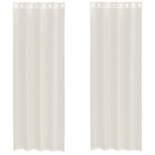 Tende in Voile con Occhielli 2 pz Crema 140x300 cm 4102076