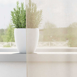 Tende in Voile con Occhielli 2 pz Crema 140x300 cm