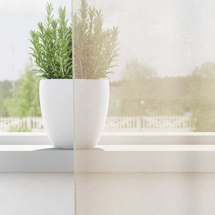 Tende in Voile con Occhielli 2 pz Crema 140x300 cm