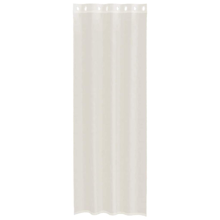 Tende in Voile con Occhielli 2 pz Crema 140x300 cm