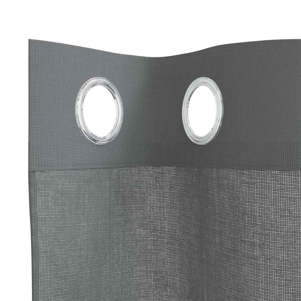 Tende in Voile con Occhielli 2 pz Grigio Scuro 140x225 cm 4102079
