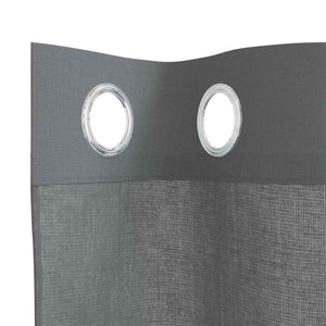 Tende in Voile con Occhielli 2 pz Grigio Scuro 140x225 cm 4102079