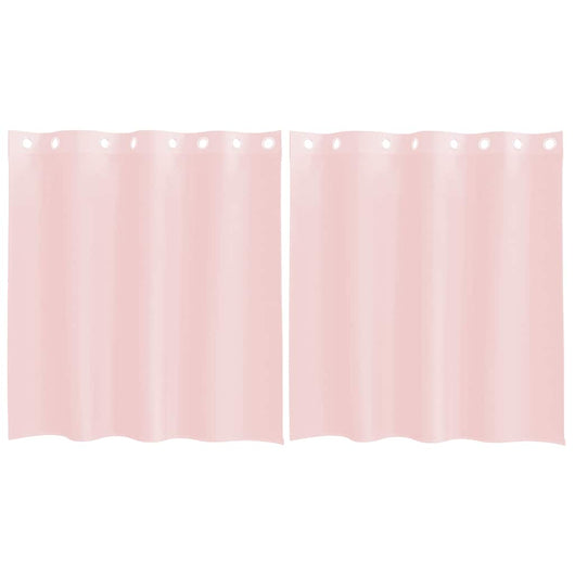 Tende in Voile con Occhielli 2 pz Rosa Chiaro 140x140 cm 4102083