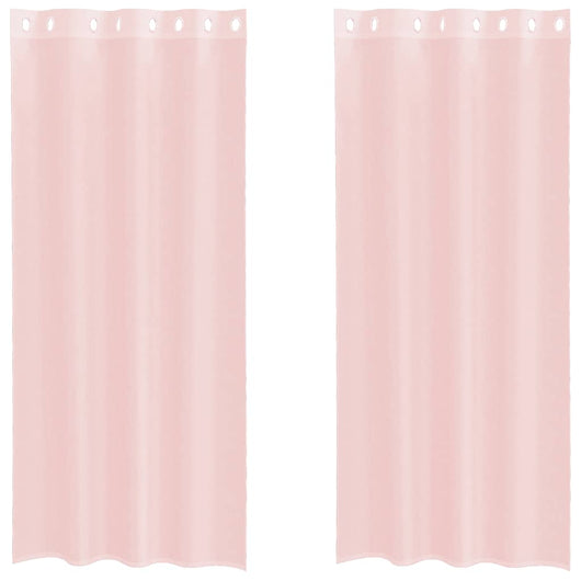 Tende in Voile con Occhielli 2 pz Rosa Chiaro 140x225 cm 4102085