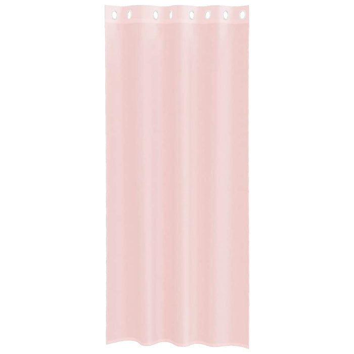 Tende in Voile con Occhielli 2 pz Rosa Chiaro 140x245 cm 4102086