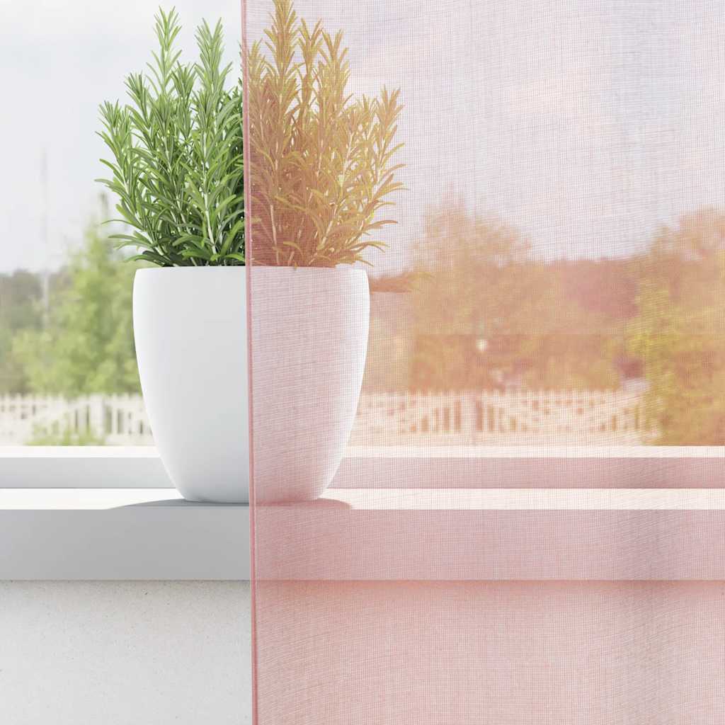 Tende in Voile con Occhielli 2 pz Rosa Chiaro 140x260 cm 4102087