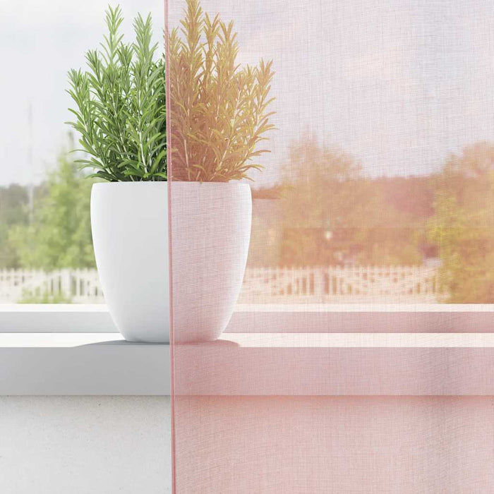 Tende in Voile con Occhielli 2 pz Rosa Chiaro 140x260 cm 4102087