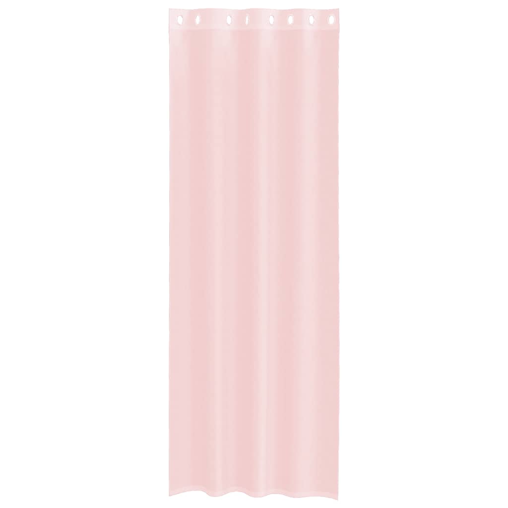 Tende in Voile con Occhielli 2 pz Rosa Chiaro 140x260 cm 4102087