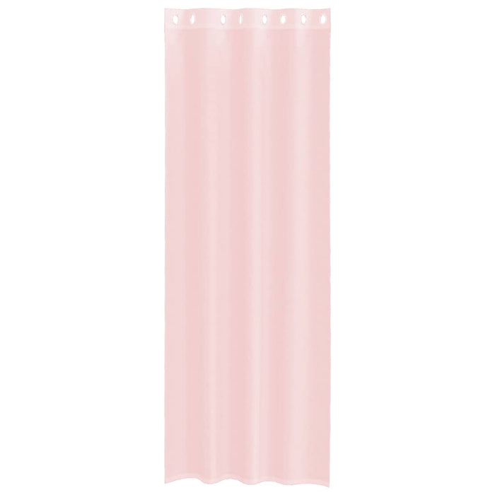 Tende in Voile con Occhielli 2 pz Rosa Chiaro 140x260 cm 4102087