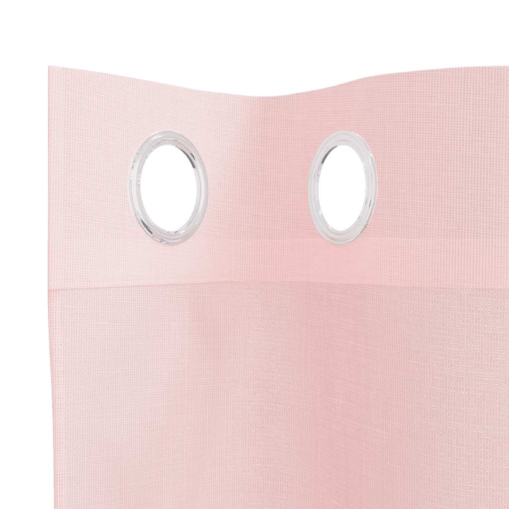 Tende in Voile con Occhielli 2 pz Rosa Chiaro 140x260 cm 4102087
