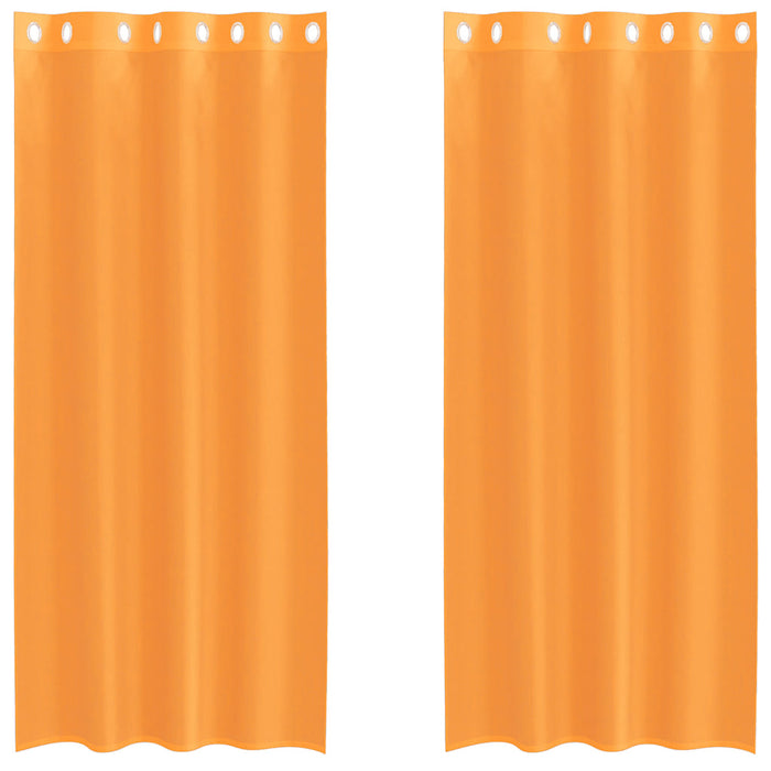 Tende in Voile con Occhielli 2 pz Arancio 140x245 cm 4102092