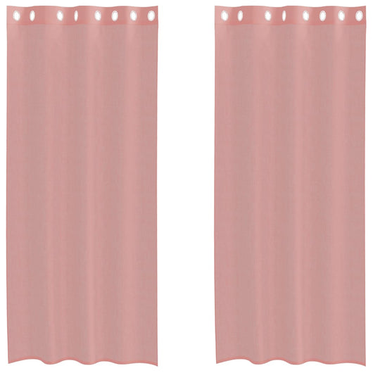 Tende in Voile con Occhielli 2 pz Rosa 140x225 cm 4102097
