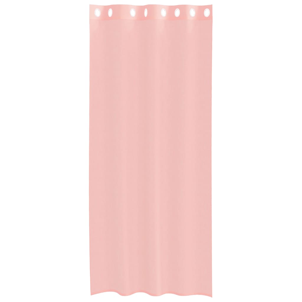 Tende in Voile con Occhielli 2 pz Rosa 140x245 cm 4102098