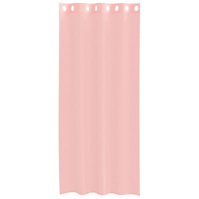 Tende in Voile con Occhielli 2 pz Rosa 140x245 cm 4102098