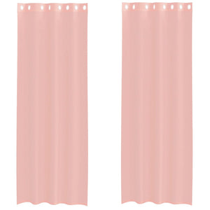 Tende in Voile con Occhielli 2 pz Rosa 140x260 cm 4102099